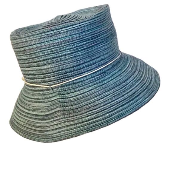 Croft and Barrow Blue Bucket Hat with gem/rock detail. Hemp look. - Picture 2 of 7